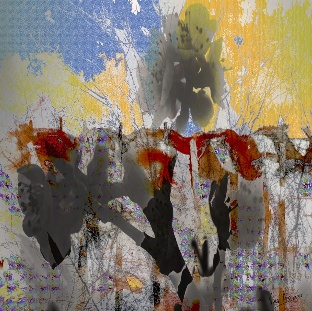 jaune, nature , bleu, rouge , arbre , forêt ,