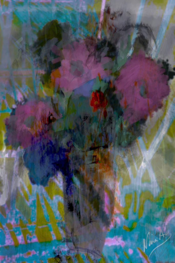 fleurs, numérique, bouquets, père, série, pièces uniques,Nina Aragon